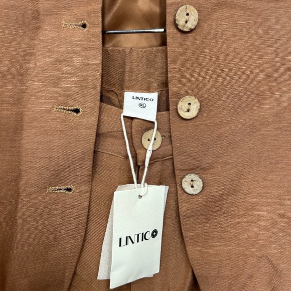 Lintico 100% Linen Matching Set in Caramel Brown - Picture 5 of 9